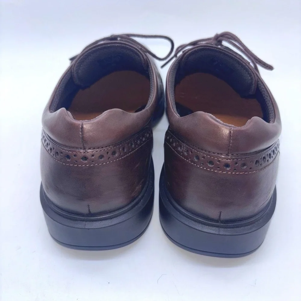 ECCO Lisbon Men's US 16-16.5/50Dark Brown Leather Brogue Wingtip Oxford Shoes
